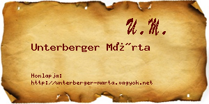 Unterberger Márta névjegykártya